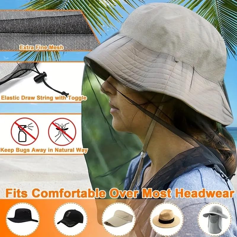 1PC Mosquito Hat Mask Head Cover,Hiking Fishing Climbing, Protecting from Bee,Camping Essentials,Patio-Clearance Deals