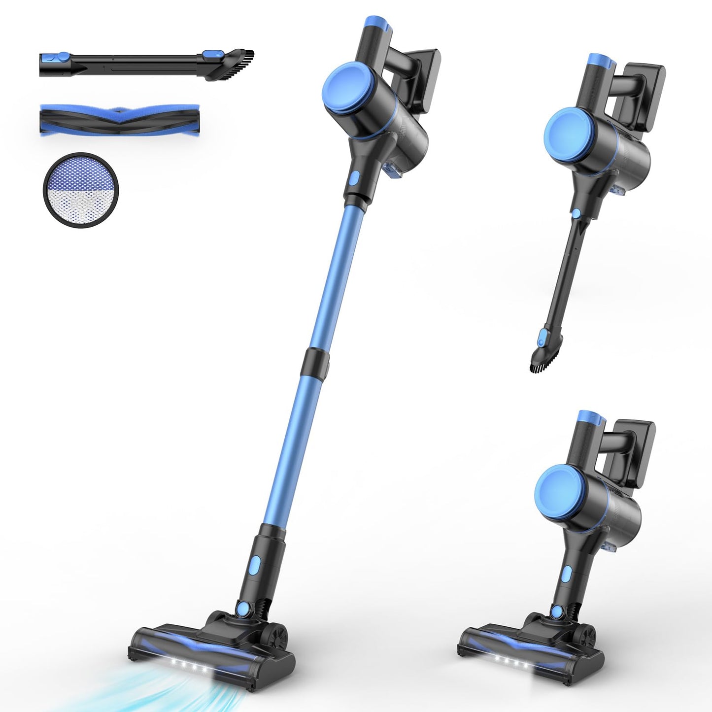 N8 Cordless Vacuum Cleaner,Lightweight Stick Vacuum with Powerful Suction,2200mAh Battery,40 Mins Runtime,Self-Standing, Recharg