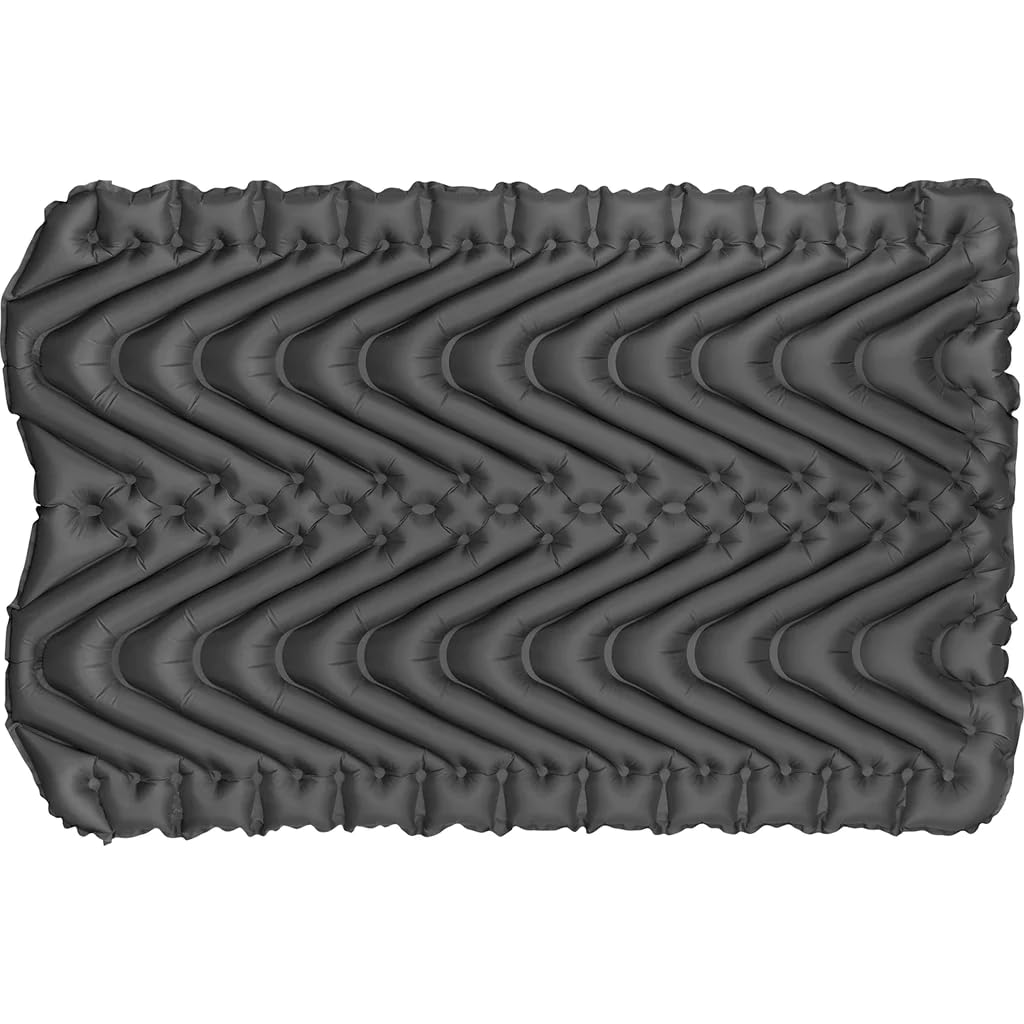 KLYMIT Insulated Static V SUMMIT Double Inflatable Sleeping Pad | Thick, Lightweight, Easy to Inflate, Foldable Air Bed for Camping & Backpacking, Chartreuse