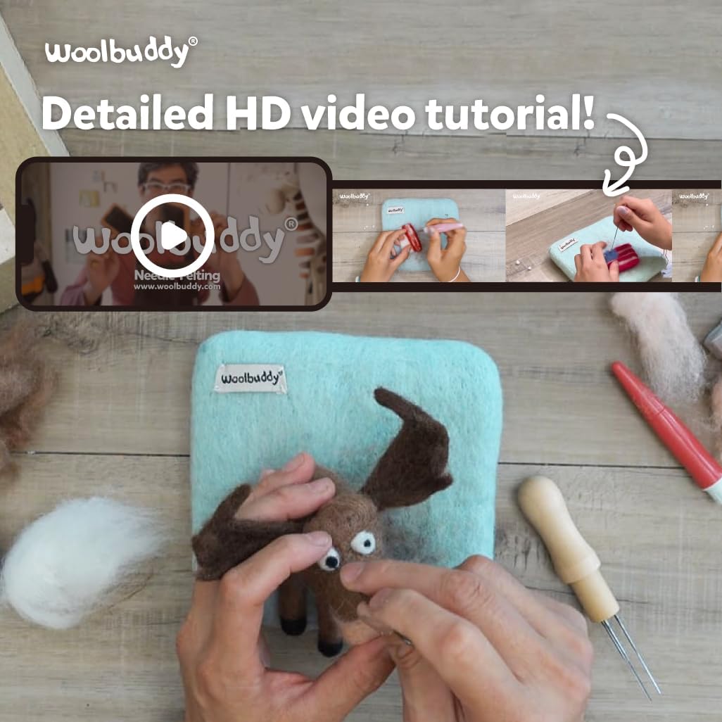 Woolbuddy Needle Felting Kit for Beginners Adults, Penguin Sea Animal Project, Includes Supplies, Two Needles, and Clear Instructions for Creative Crafts