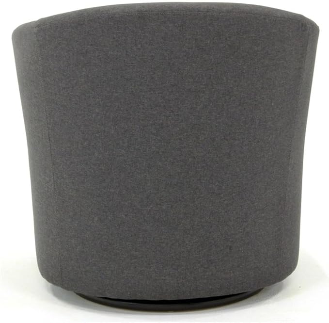 Pemberly Row 19" H Traditional Fabric Swivel Club Chair in Dark Gray