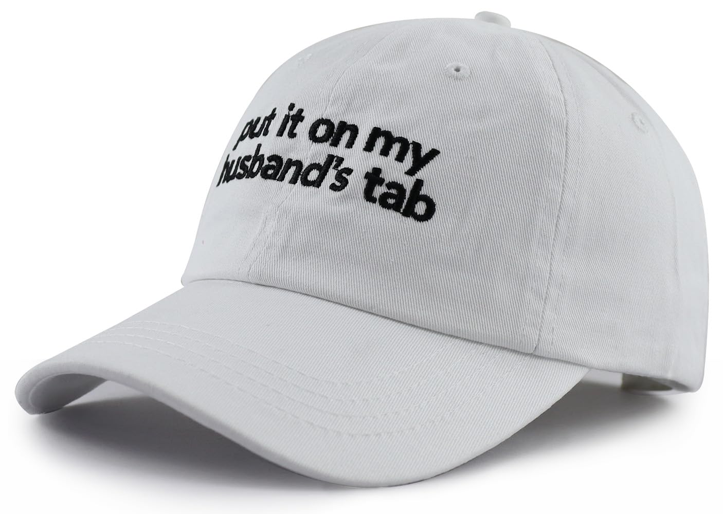 Gifts for Wife Husband, Put It On My Hubby's Tab Hat, Hubby and Wifey Baseball Cap, Funny Christmas Anniversary Birthday Gifts for Dad Mom Women Men White