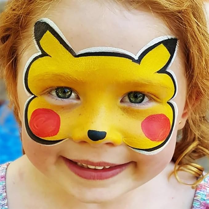 Mysense Yellow Face Body Paint Stick, Yellow Eye Black Stick, Cream Eye Paint for Baseball Softball Football Lacrosse, Non-toxic Facepaint for Halloween Costume Lion Tiger Cosplay Makeup