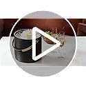 3.2L/3.4QT Modern Insulated Ice Bucket with Silicone Lid, Scoop, Strainer, Double Wall Stainless Steel Ice Bucket for Part...