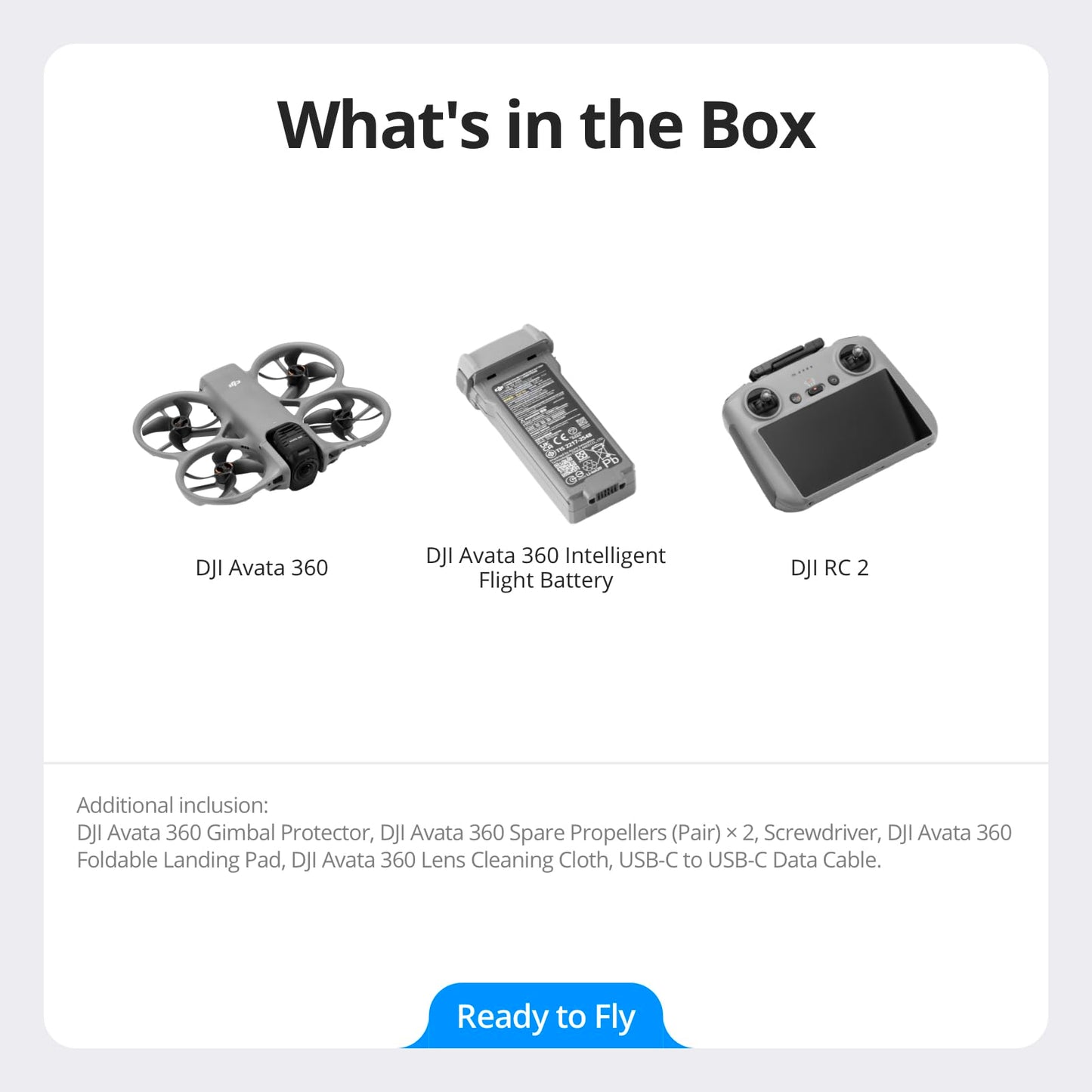 DJI Avata 360 (RC 2), 360° Drone With 1-Inch 8K 360° Imaging for FPV & Aerial Filming, 360° Camera Drone With Propeller Guard. Includes RC 2 With a Built-In Screen for Precise Control