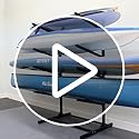 Teal Triangle Freestanding Kayak Storage Rack – 4 Kayak Rack & Canoe Rack – Indoor Outdoor Kayak – Adjustable Surfboard & ...