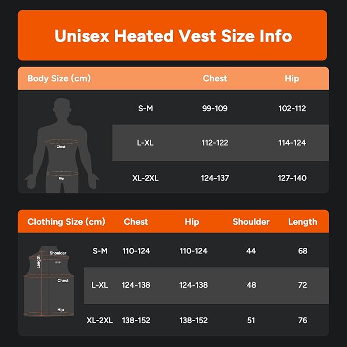 Dr. Prepare Heated Vest for Men, Heated Vest Women, Mens Heated Jacket with Adjustable Sizes (Battery Pack Not Included)