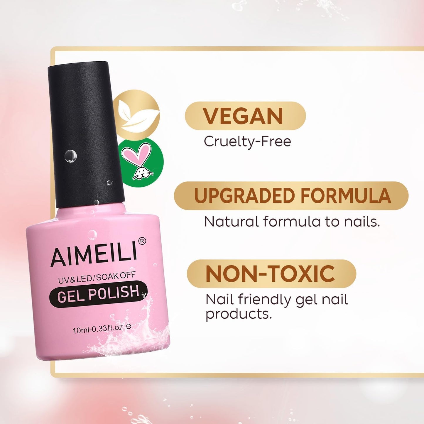 AIMEILI Hema Free Pearl Gel Nail Polish, Shimmer Mermaid Nail Gel Soak Off U V Gel Polish - (171) 10ml