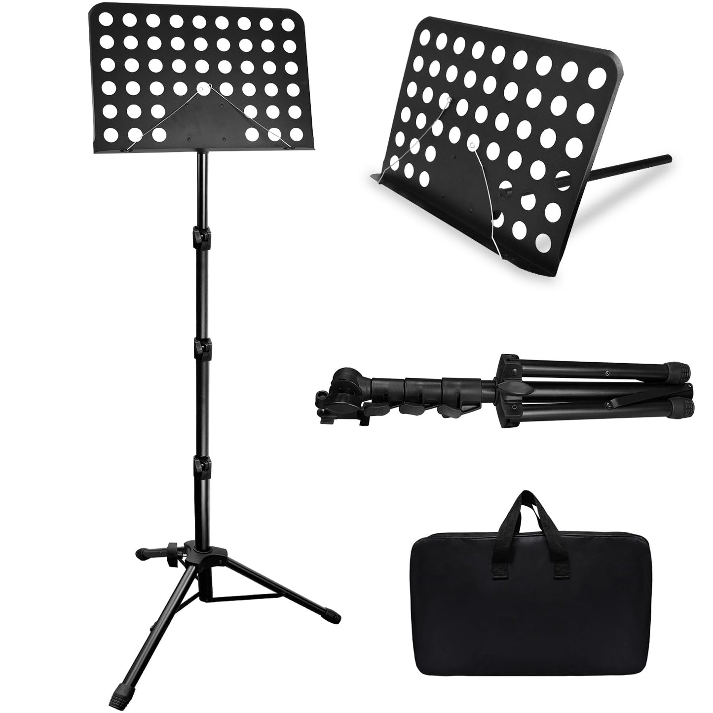 70IN Sheet Music Stand, Tall Music Stand for Sheet Music High Stability, Adjustable Portable Music Stand with Carrying Bag for G