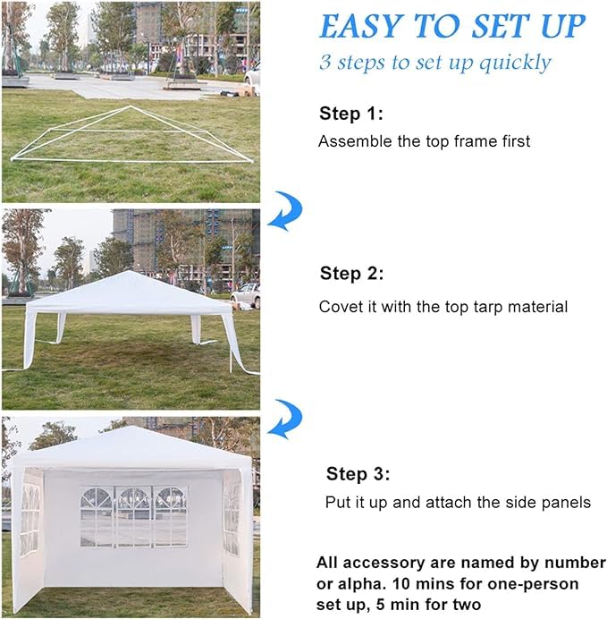 10/20/30ft Party Tent Wedding Patio Gazebo Outdoor Carport Canopy Shade with/Without Side Removable Walls, Party Wedding B...