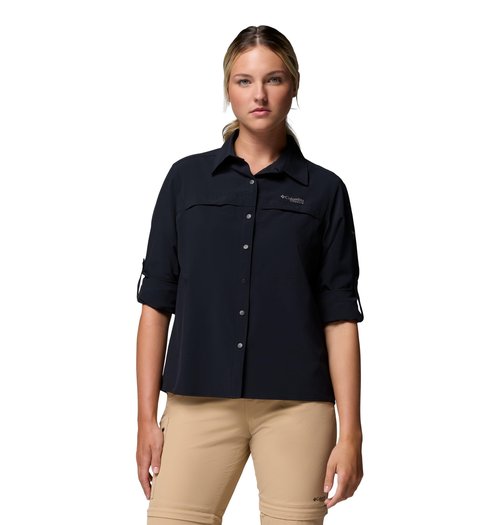 Columbia Women's Summit Valley Woven Long Sleeve Shirt, Black, Large