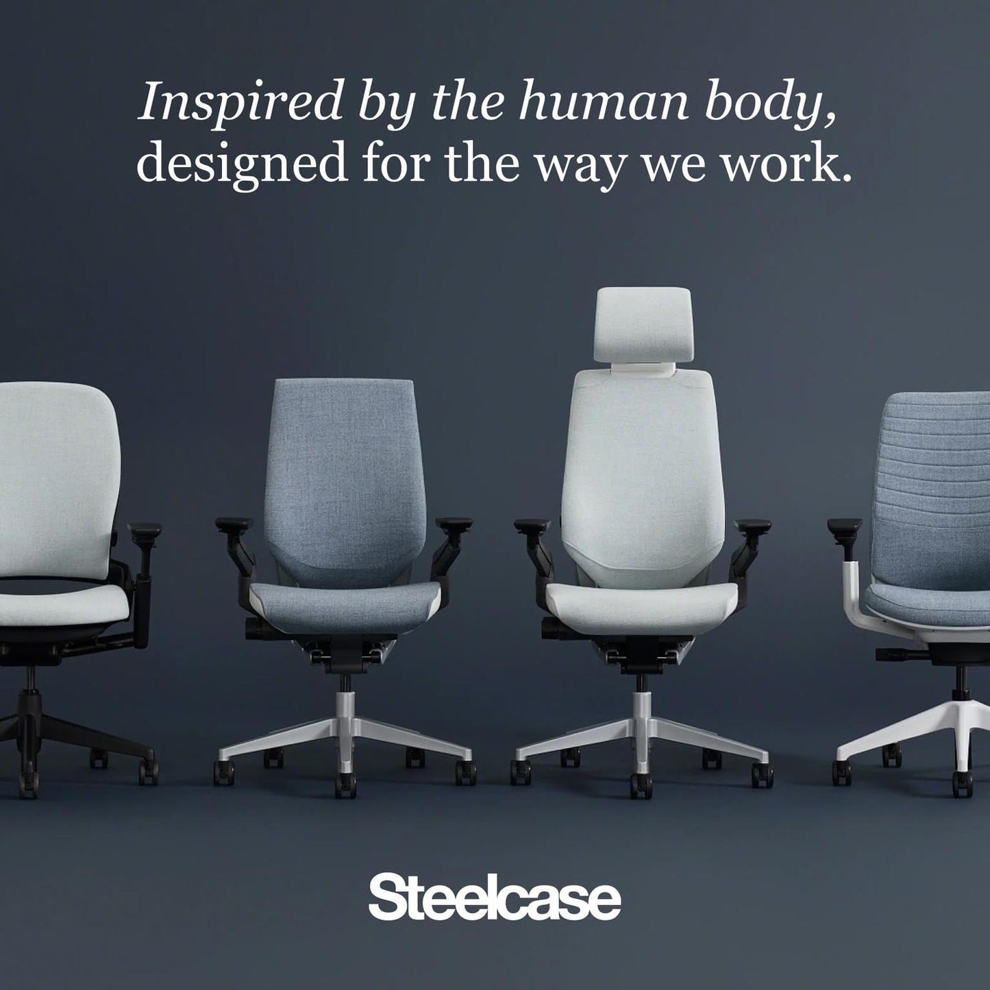 Steelcase Series 1 Office Chair - Ergonomic Work Chair with Wheels for Carpet - Helps Support Productivity - Weight-Activated Controls, Back Supports & Arm Support - Easy Assembly - Graphite, Light