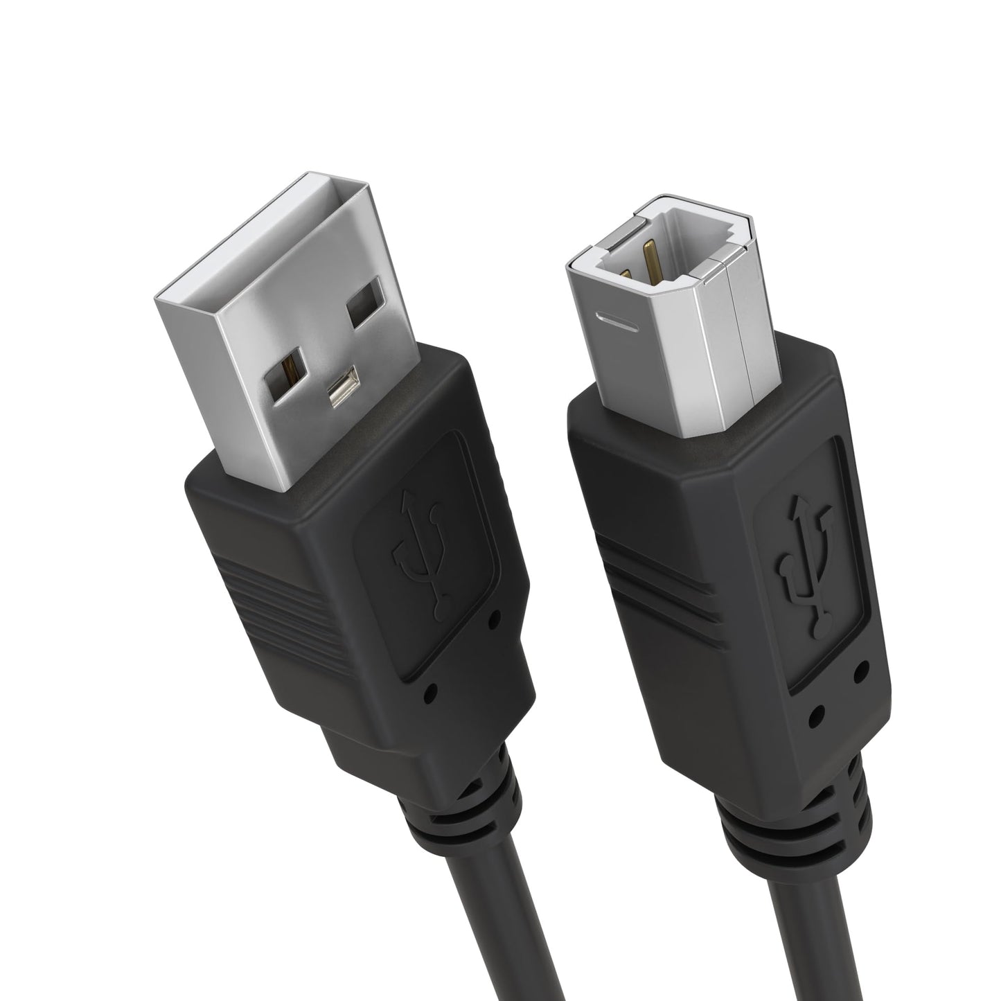 Cmple - Usb Printer Cable 3Ft Male To Male Usb 2.0 A To B Cable Usb Type B Printer Scanner Cable Compatible With Inkjet Printer Laser Printer Copier Machine Dac Piano - Black -Like New