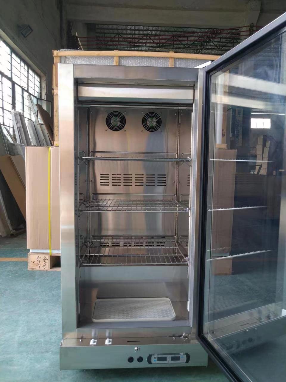 Kolice Commercial Aging Beef Showcase Freezer, Steak Aging Machine, Beef Display Showcase Freezer-268L,4 Tiers,Temperature: -5℃~ to 10℃ (23℉ to 50℉), Smart Temperature and Humidity Controller