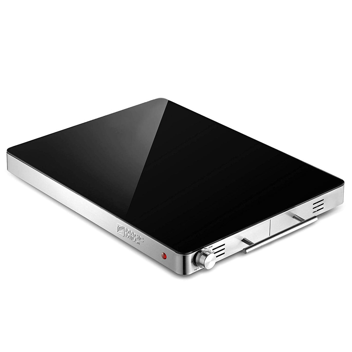 Magic Mill Large Electric Glass Top Food Warming Tray Buffet, Keep Your Food Hot During Holiday Parties, Adjustable Temperature Control, Stay-Cool Handles, Modern Stainless Steel Design, ETL Approved