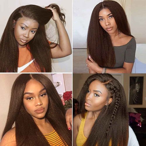 Giginger Brazilian Human Hair Bundles 18 20 22 Inch Chocolate Brown Yaki Wave Human Hair Bundles Brazilian Unprocessed Virgin Quick Weave Hair for Black Women