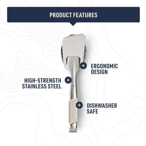 Sea to Summit Detour Stainless Steel Camping Utensil Set for Cooking and Serving (Serving Spoon, Slotted Spoon, Tongs, Spatula)
