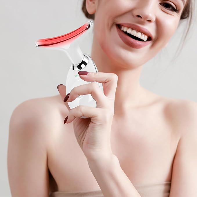 Facial Massager Face and Neck, Face π² culpting Wand Tool with 7 Color - Birthday, Christmas, Mothers Day, Valentines Day Gifts for Her Women Mom Best Friend Wife Teacher (White)