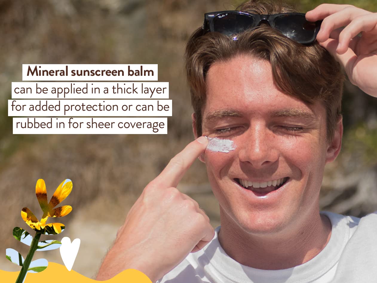 Babo Botanicals Swim & Sport Mineral Sunscreen Balm SPF50 - Natural Zinc Oxide - For Face & Body - For all Ages - Dermatologist