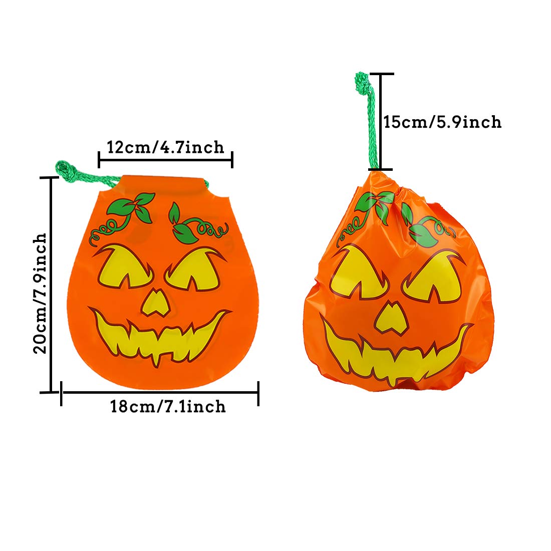 CCINEE 24pcs Drawstring Goody Bags - 12 Styles Halloween Treats Bags for Kids' Trick or Treat Party Favor Supplies