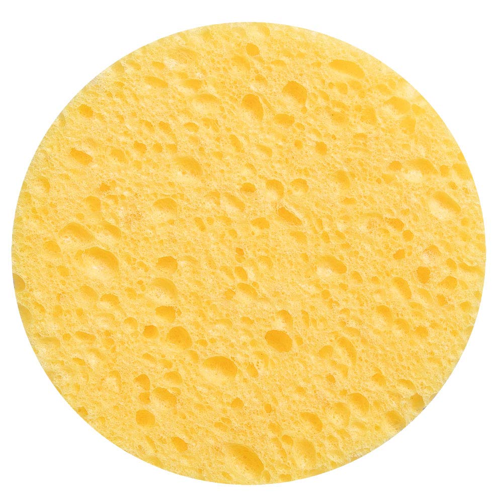 ForPro Compressed Cellulose Sponge - Round Face and Body Sponge - Natural Yellow - 2.75 - 12-Count