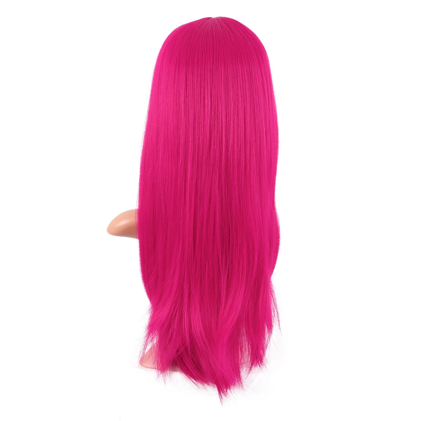 MapofBeauty 24 Inch/60 cm Long Straight Synthetic Hair Heat Resistant Party Cosplay Wig (Hot Pink)