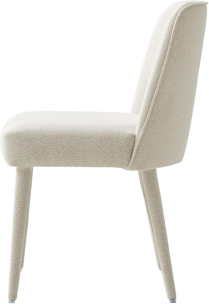 HULALA HOME Modern Dining Chairs Set of 2,Linen Fully Chenille Upholstered Dining Room Chairs Set with Foot Peg, Solid Wood Wood Frame, Armless Kitchen Accent Chairs for Living Room Bedroom Reception
