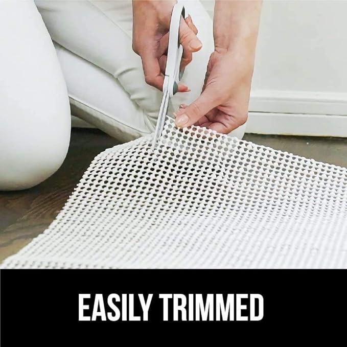 GORILLA GRIP Strong Rug Pad Gripper, 2x4 FT, US Designed, Grips Keep Area Rugs Safe and in Place, Thick, Slip and Skid Resistant Pads for Hard Floors, Under Carpet Mat Cushion and Hardwood Protection