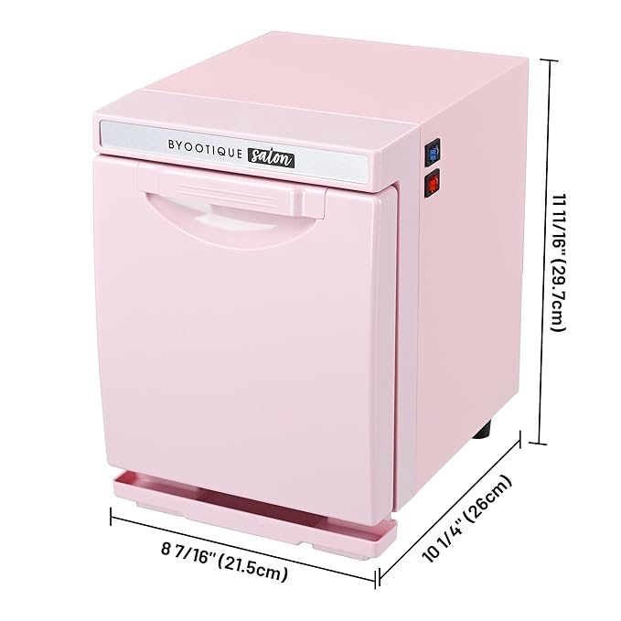 BYOOTIQUE 5L Hot Towel Warmer Mini,2in1 Professional Fast Heating Hot Cabinet for Towel Steamer Beauty Salon Facial Spa Nail Salon Barber Shop,Pink