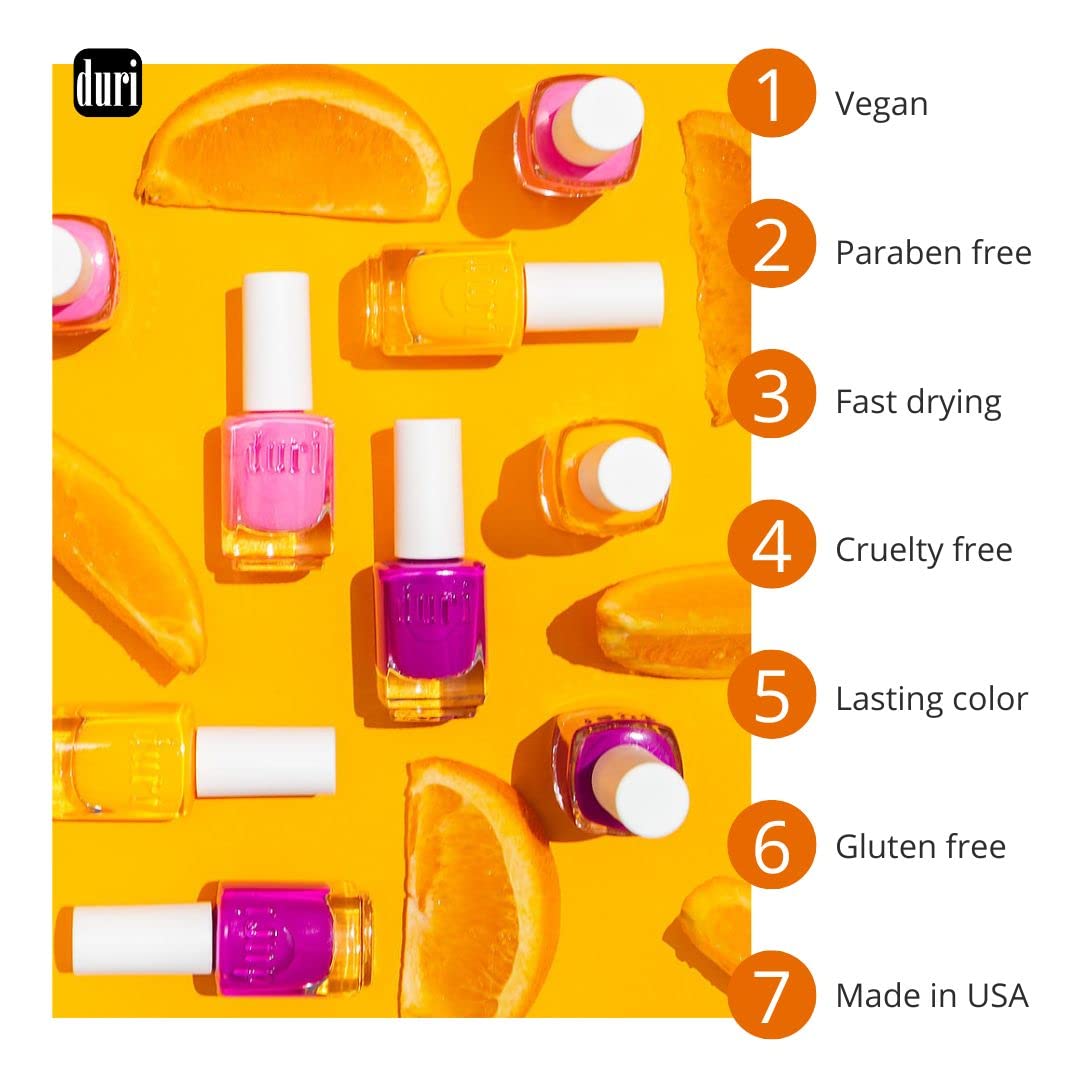 duri Nail Polish, 105S, That Summer Feeling, Shimmer Pastel Orange, 0.45 Fl Oz