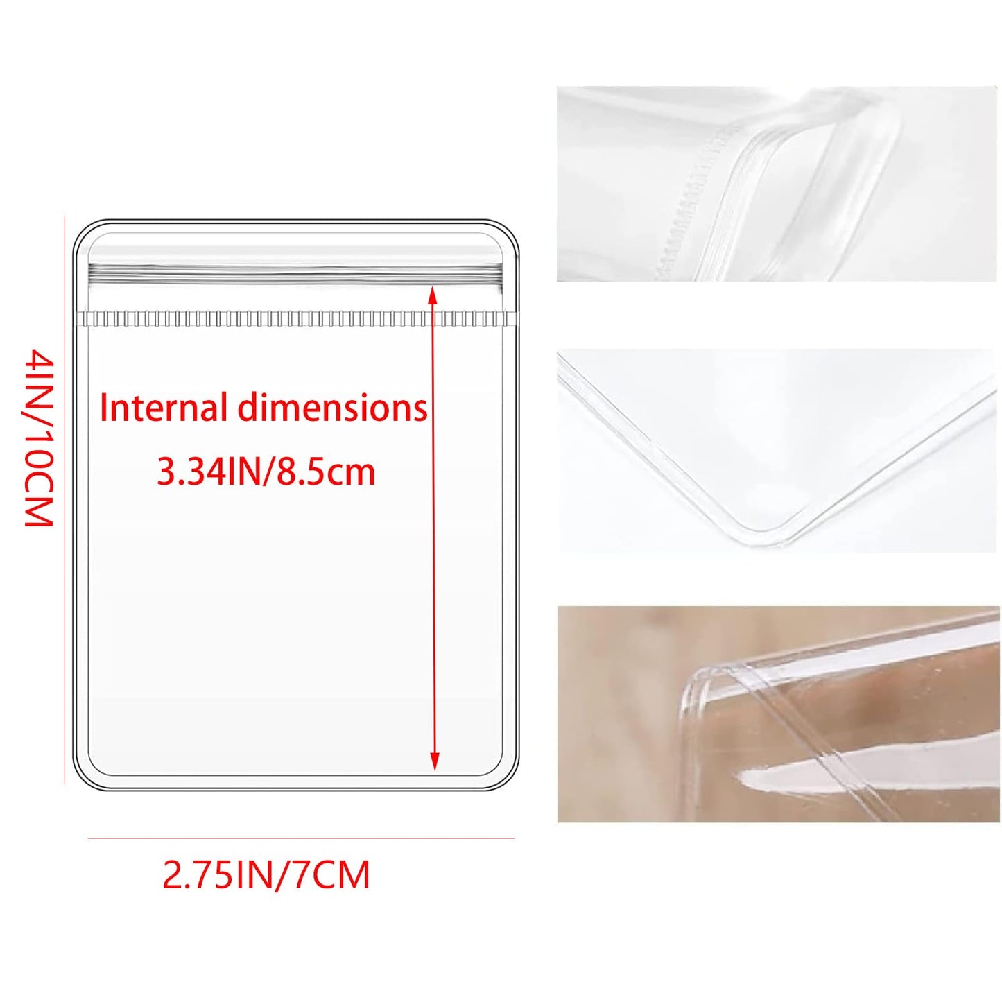 PVC Clear Jewelry Anti Oxidation Zipper Bag Antitarnish Plastic Bags for Packaging Jewelry Rings Earrings Transparent Poly Pouch(100pcs 2.75 * 4 IN)