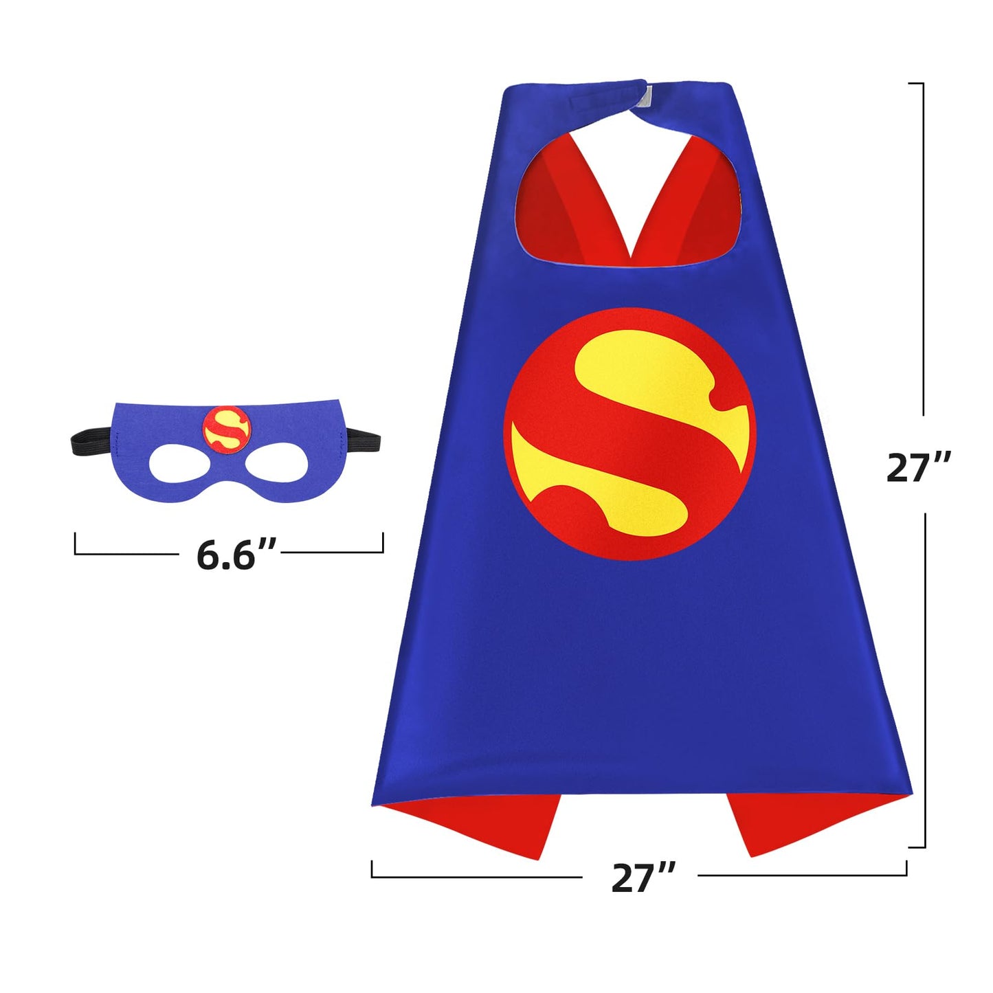Mizzuco Superhero Capes for Kids Cloak with Mask Halloween Costumes and Party Dress up 2PCS(Pink +Blue