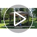 OASISHOME 10'x10' Pop-Up Gazebo Canopy Tent with Netting Sidewalls & Wheeled Bag,Weight Bag, Stakes, Ropes, Waterproof, UV...