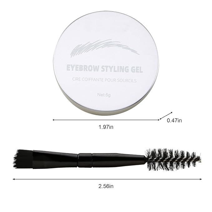 Cream Eyebrow, Brow Powder and Eyeliner Gel, Eye Brow Pomade Waterproof Highly Pigmented, Filler Thicker Brows, With Dual Head Brush 2Pcs