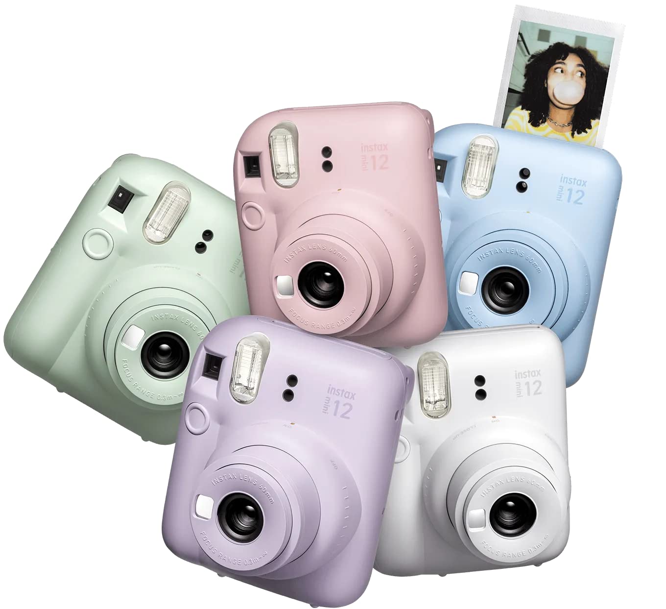 Fujifilm Instax Mini 12 Instant Camera Pastel Blue + Fuji Film Value Pack (40 Sheets) + Shutter Accessories Bundle, Incl. Compat