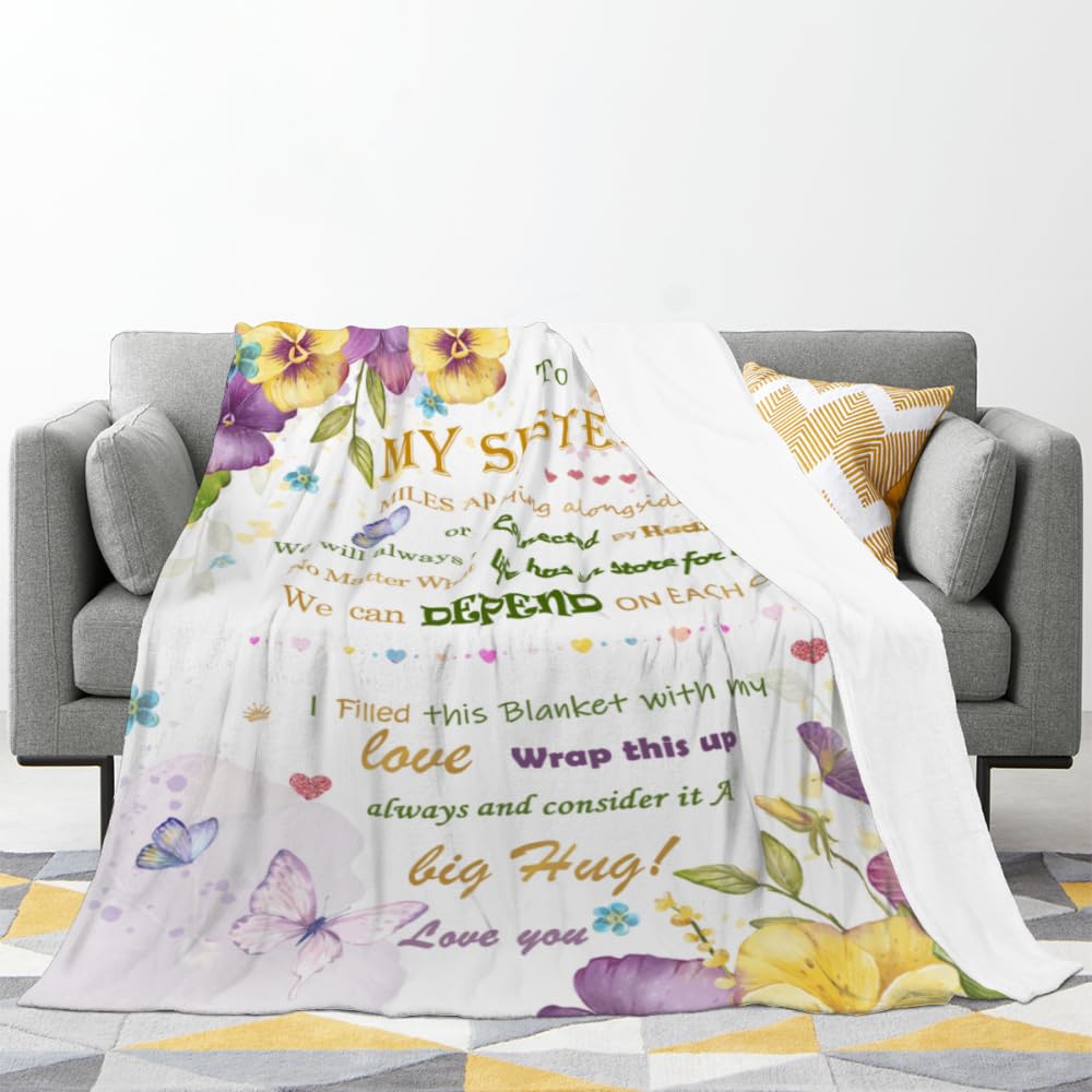 Sister Birthday Gifts,Sisters Gifts from Sisters,Gifts for Sister,Big Sister Gifts for Girls,Birthday Gifts for Sister Blanket