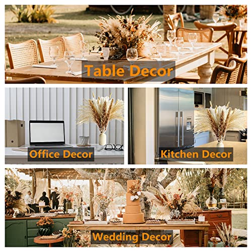100 PCS Small Boho Pampas Grass, 17" Naturally Dried Pompas, Pampas Grass Decor for Wedding , Boho Party Decorations, Tabl...