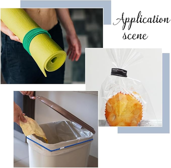 SUPERFINDINGS 16Pcs 8 Colors Elastic Garbage Can Bands PVC Adjustable Large Trash Can Bands Trash Cans Bag Holder Straps Garbage Box Straps for Home and Office, Length:75.4cm/29.7"