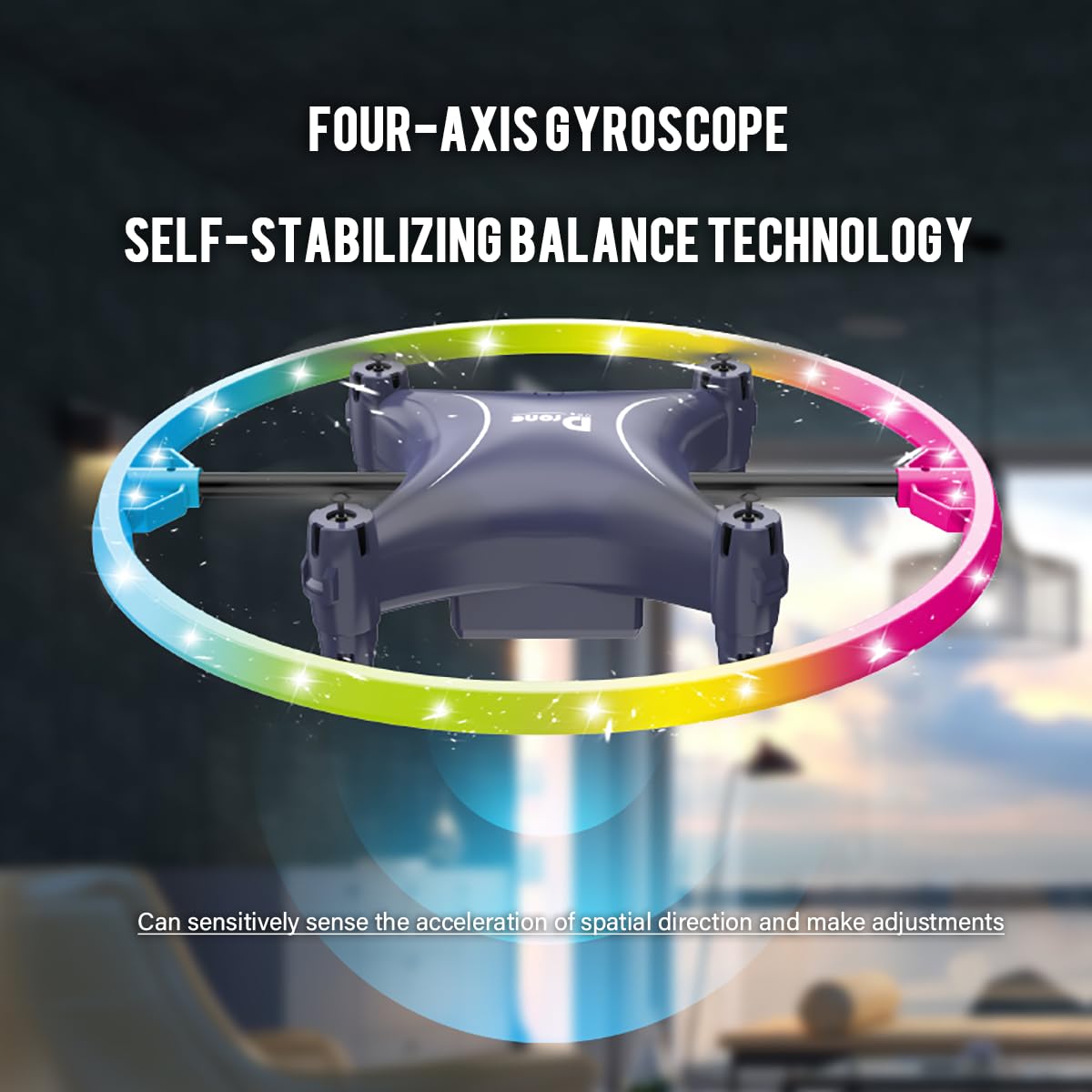 Small Remote Control Drone Quadcopter, 360 Degree Flip LED Light, 90 Degree Circle Flight, 8-12 Years Old Children's toy Mini Drone Christmas Gift