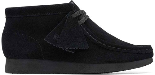 Clarks - Kids Wallabee O Boot, Color Black Suede, Size: 5.5 W US Big Kid