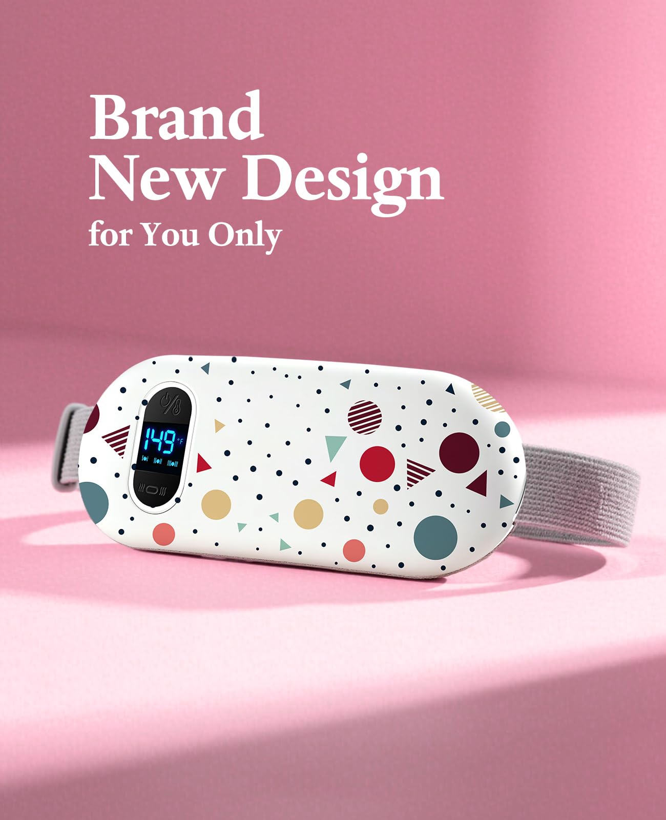 Portable Heating Pad for Period Cramps: Menstrual Heating Pad with Unique Design, Fast Heating Pad with 6 Heat Levels and 6 Massage Modes, Gifts for Her, Women, Teens and Girls