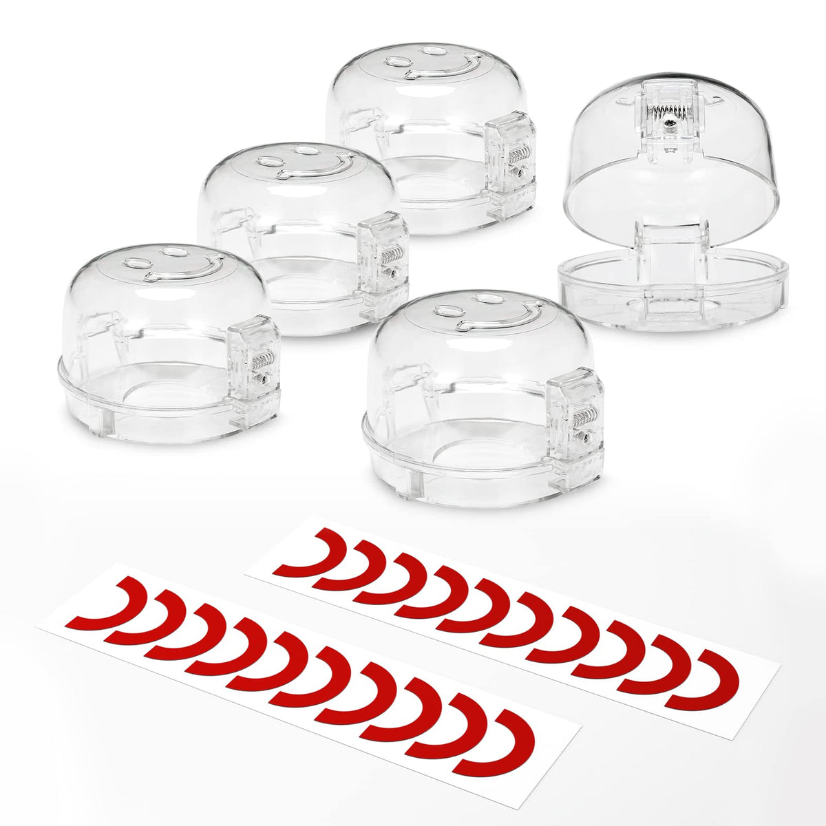 Stove Knob Covers for Child Safety - 5 Pack Babepai Upgraded Double-Key Design Universal Size Baby Safety Gas Oven Knob Covers Stove Guard Baby Proofing