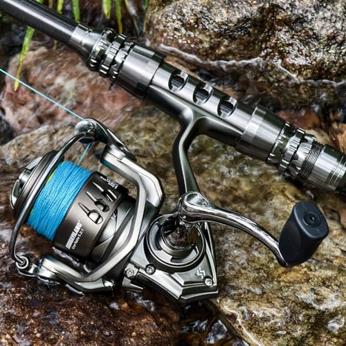 Sougayilang Spinning Reel - 5.2:1 Gear Ratio, 12+1 Bearings Freshwater Saltwater Fishing Reel, Ultra-Smooth CNC Aluminum S...
