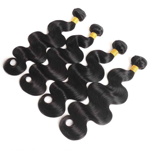 Human Hair Bundles 16 18 20 22 Inch Body Wave Bundles Human Hair 100% Unprocessed Brazilian Virgin Weave 4 Bundle Natural Black for Women Hair Extensions