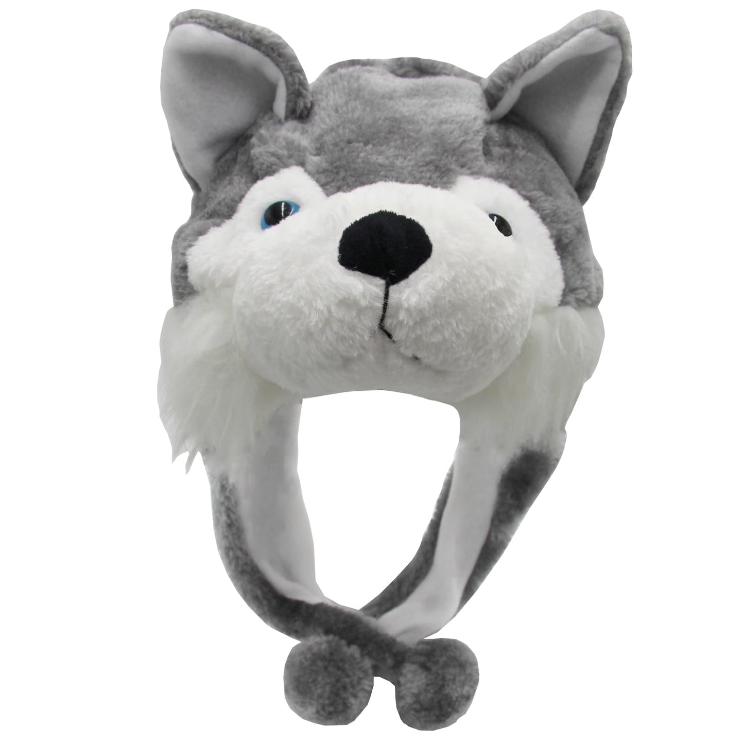 GADMEXILY Plush Husky Animal Hat for Halloween Christmas,Cozy Funny Hats Novelty Party Cap for Kids Girls Boys - One Size (Husky)