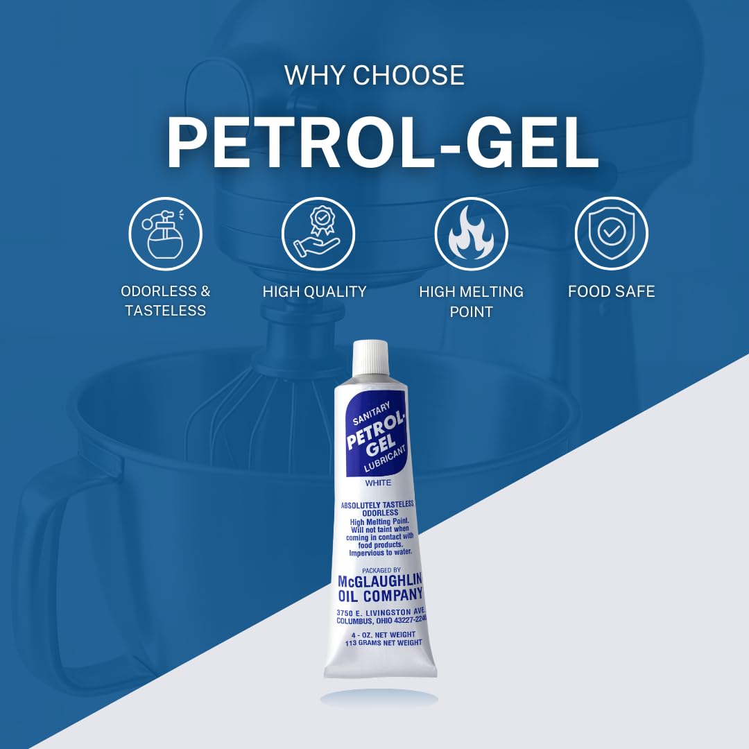 Petrol-Gel Food Grade Equipment Lubricant NSF - Premium Mineral Oil for Food Grade Grease Applications, Commercial Multipurpose - Pack of 2