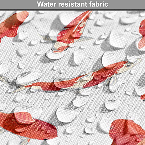 Ambesonne Koi Fish Fabric by The Yard, Eastern Japanese Exotic Koi Fish Common Carp Calm Water Garden Graphic Design, Deco...