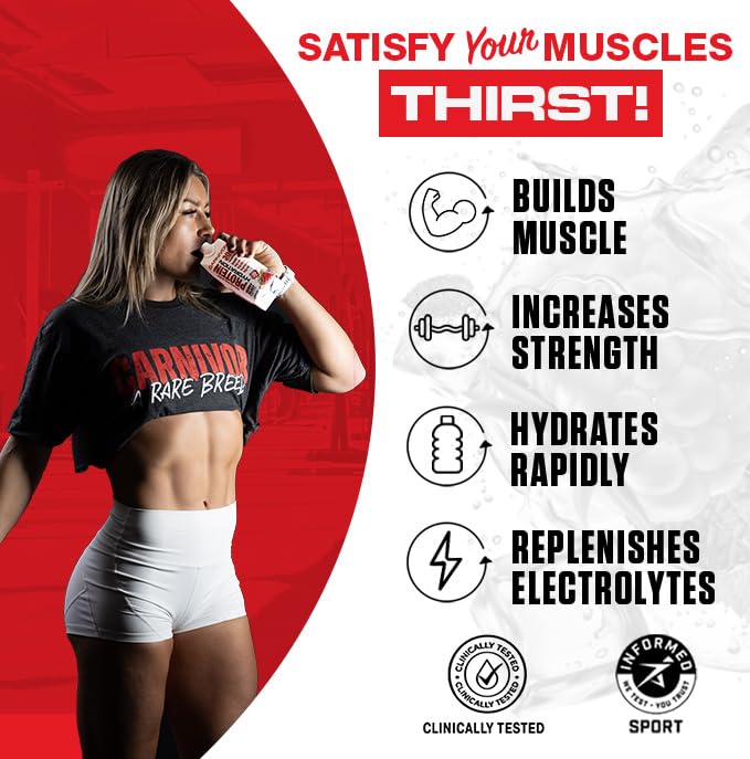 MuscleMeds Carnivor Protein Hydration RTD, Ready to Drink, Lactose Free, Sugar Free, 30g Isolate Protein, Halal Certified,...