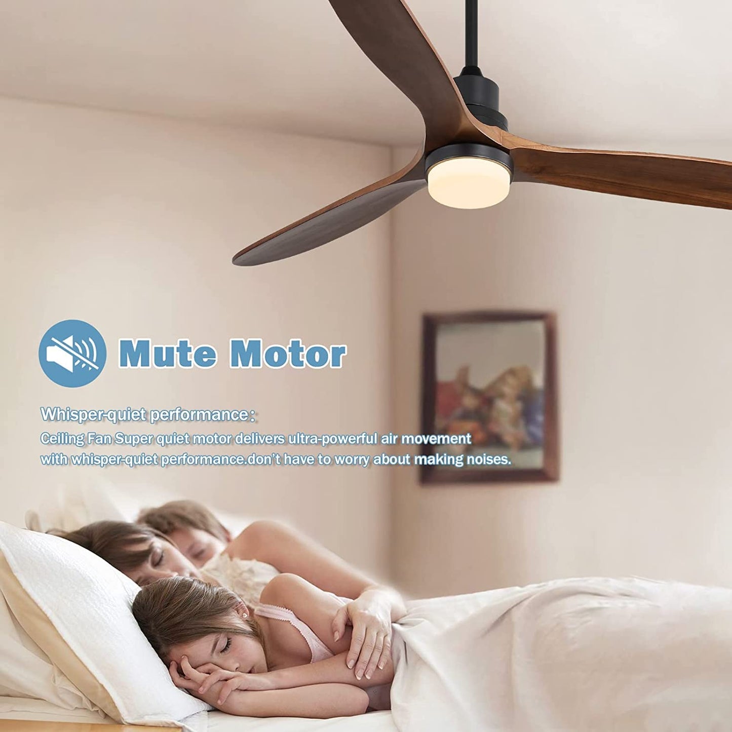 Caci Mall Ceiling Fans With Lights, 60 Inch Ceiling Fan With Light And Remote Control, Low Profile Outdoor Ceiling Fan For Patio