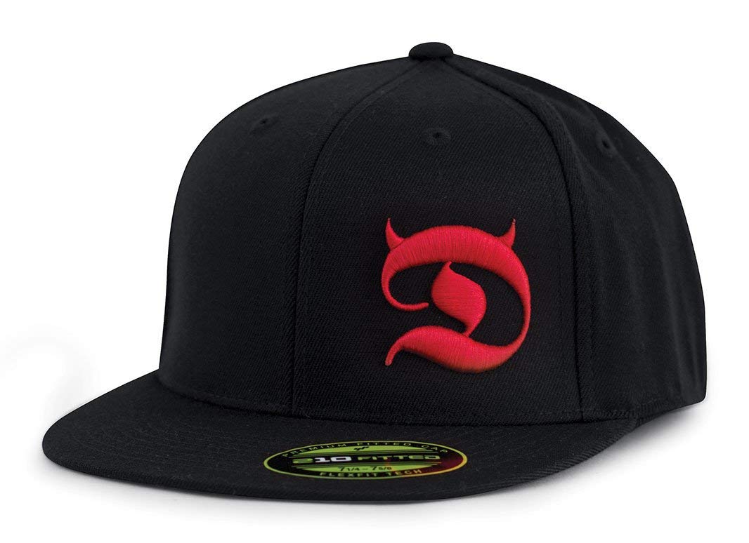 RED DEVIL CLOTHING Horned D Flat Bill S/M Black